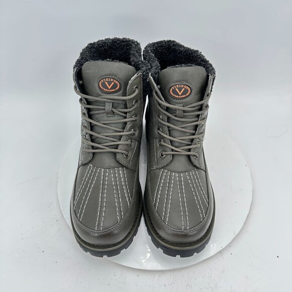 Vikings Trailblazers Men Sz 10M Gray Insulated Leather Oil Resistant Hiking Boot - Picture 3 of 11